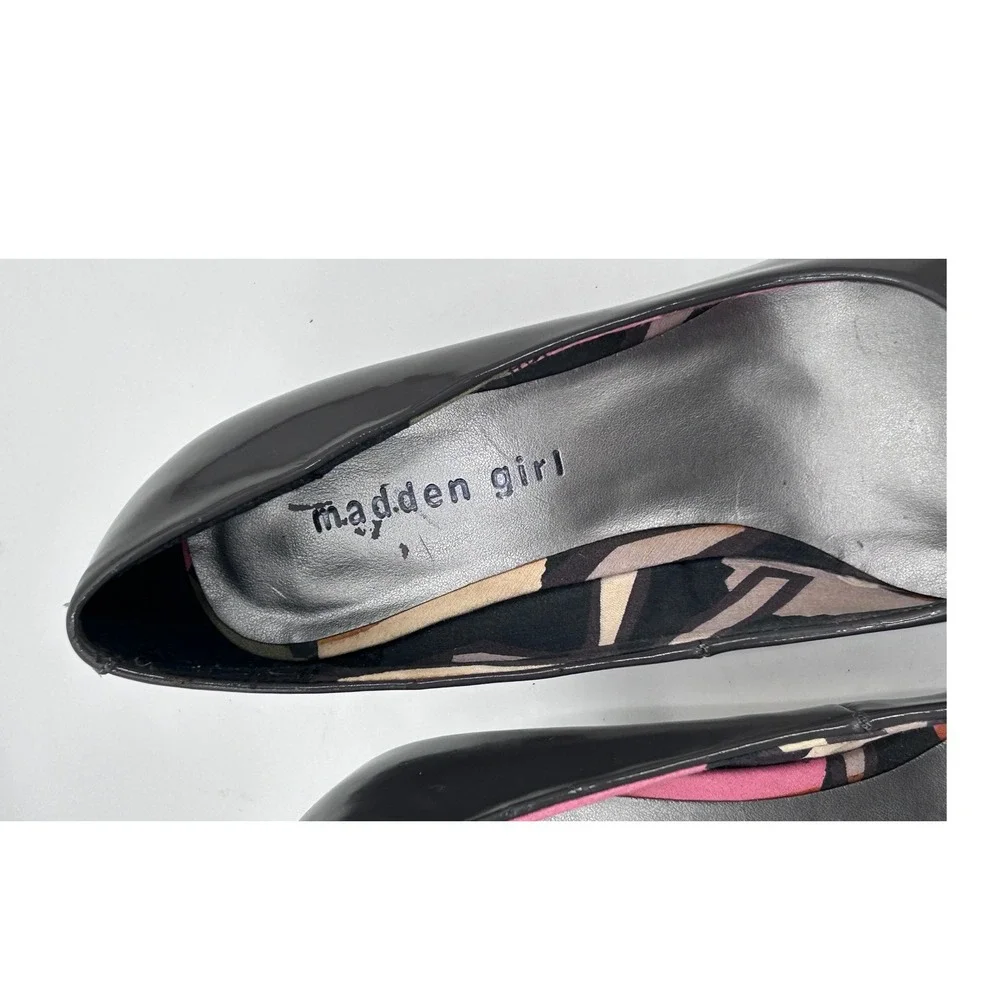 Madden Girl Unifyy Gray Patent Leather Pumps Size 7 Office Siren Parisian Chic